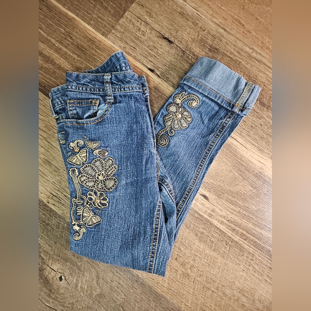 Embroidered Blue Jeans